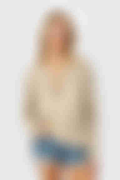 Be On My Side Lace Up Sweater - Toast