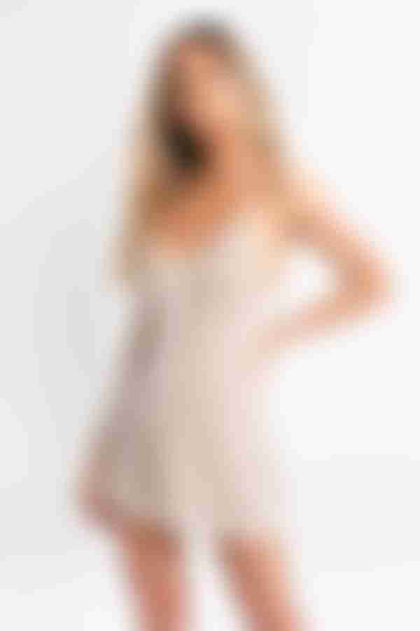 Harper Sequin Romper - Toast