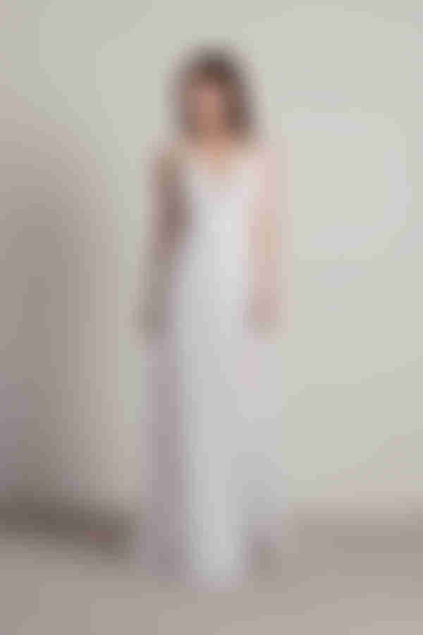 All I Ever Need Deep V High Slit Maxi Dress - White