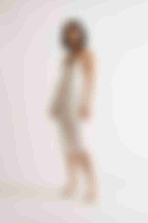 Annalynn Lace Back Slit Midi Dress - White