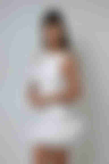 Be My Baby Ruffle Structured Mini Dress - White