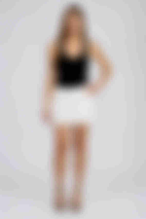 Cute on Cue Polka Dot Ruffle Mini Skirt - White Black