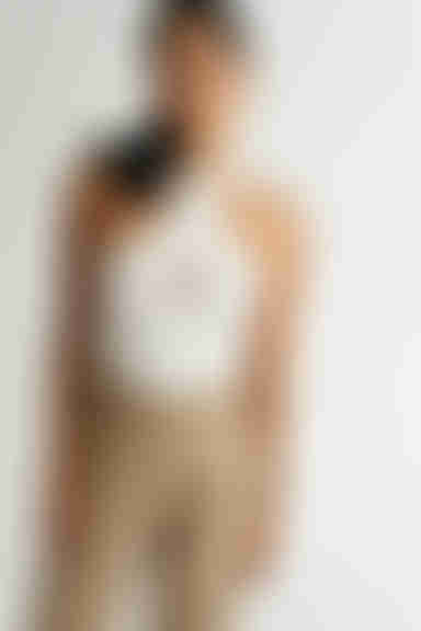 Daily Horoscope Cross Halter Bodysuit - White