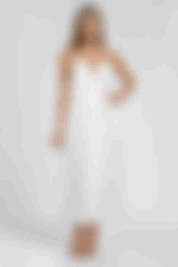 Dancing in Dreams V-Neck A-Line Midi Dress - White