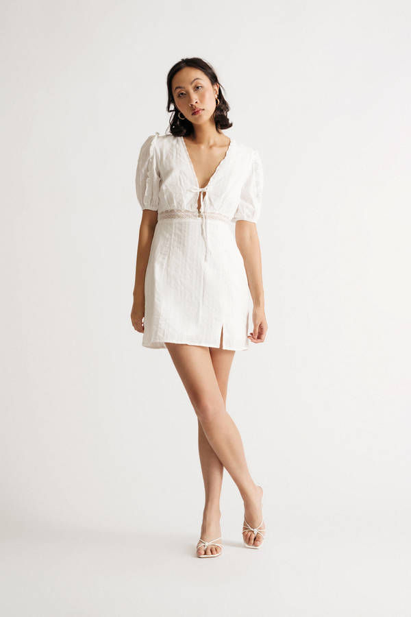 Eloise White Dainty Lace Skater Casual Dress