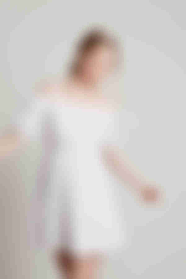 Fresh Air Off The Shoulder Skater Mini Dress - White