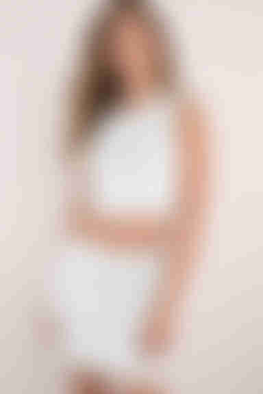 Getting Wavy Scalloped Hem Crop Top and Mini Skirt Set - White