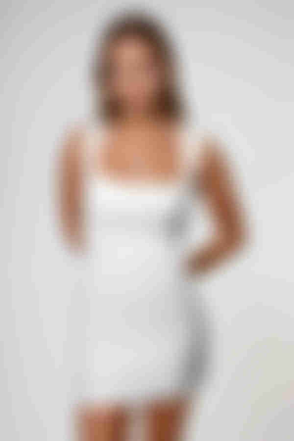 Girl Like Me Square Neck Bodycon Mini Dress - White