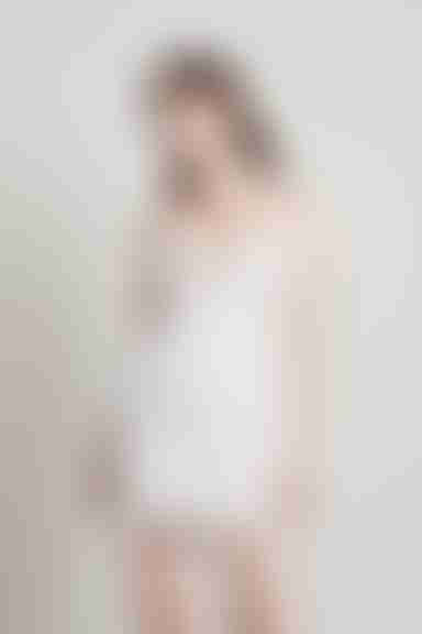 Janette White Deep V Ruffled Ruched Bodycon Dress