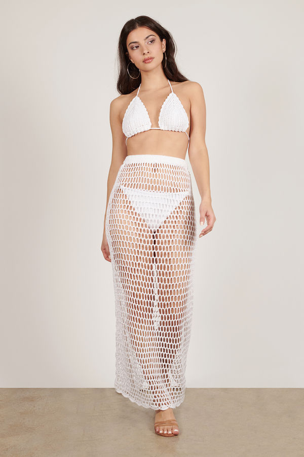 Jezabel White Crochet Skirt Set 