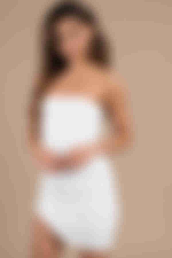 Limits Strapless Slit Mini Dress - White