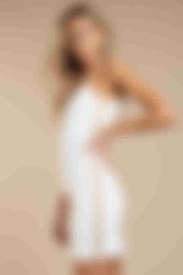 Lisa Side O-Ring Bodycon Mini Dress - White