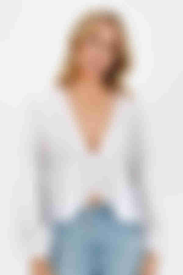 Mikee Front Tie Blouse - White