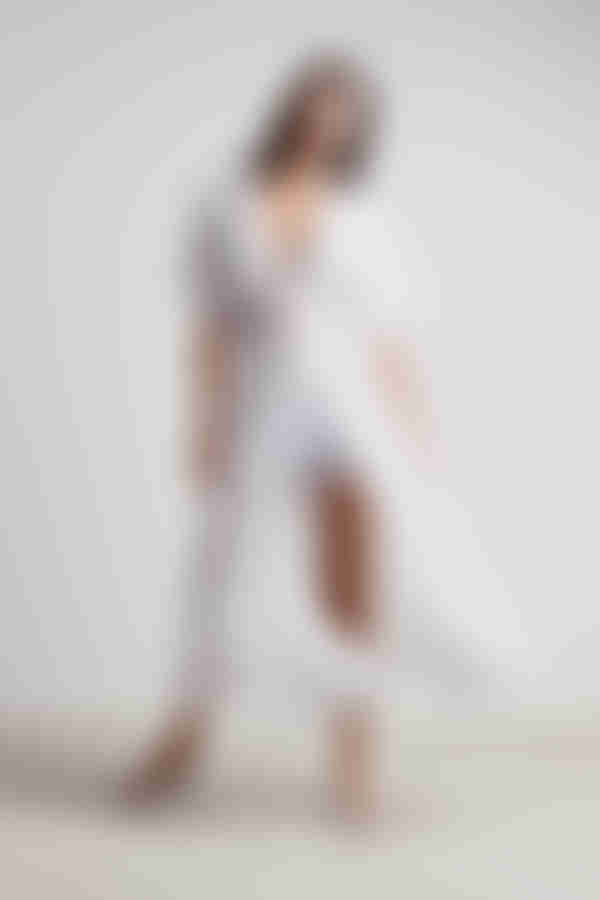 Morning Song Lace Knotted Maxi Cover Up - White