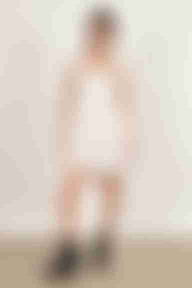 Key To Your Heart Tie Strap Shift Mini Dress - White Multi