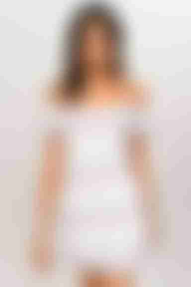 Tara Ruffle Off The Shoulder Mini Dress - White Multi
