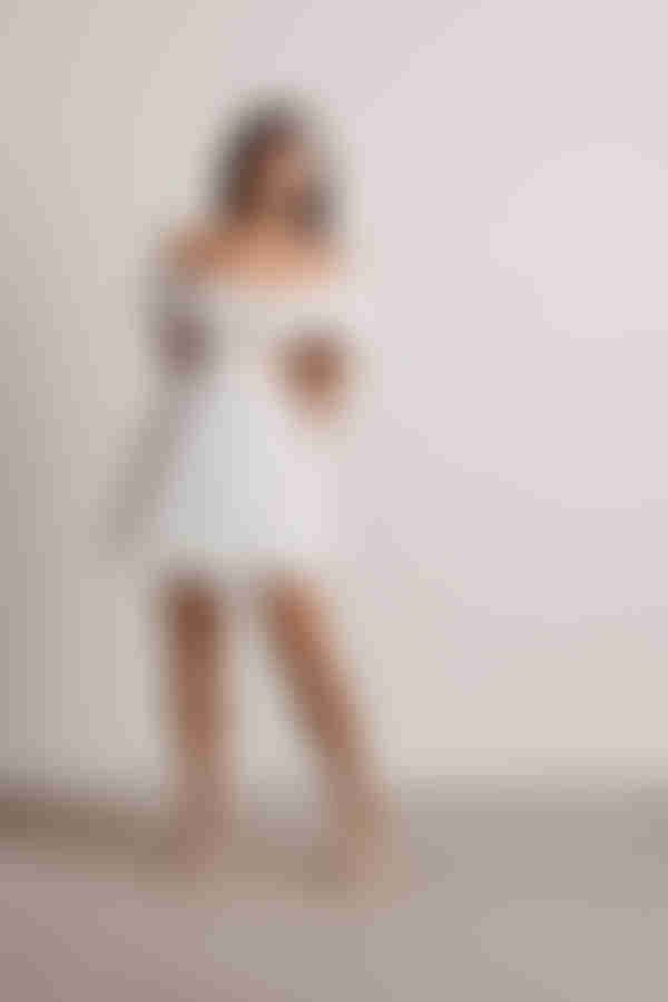 My Treat Tiered Skater Mini Dress - White