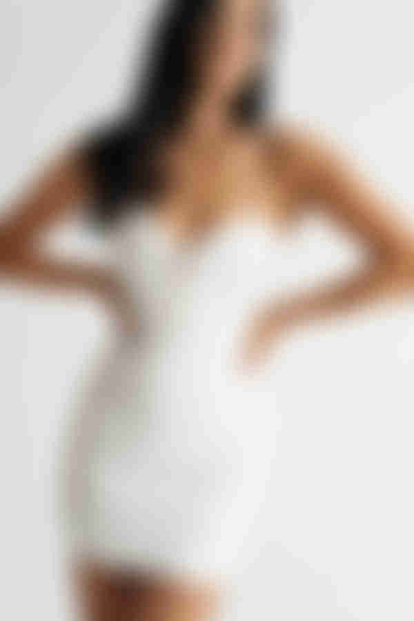 Raeya Lace Up Sweetheart Mini Dress - White