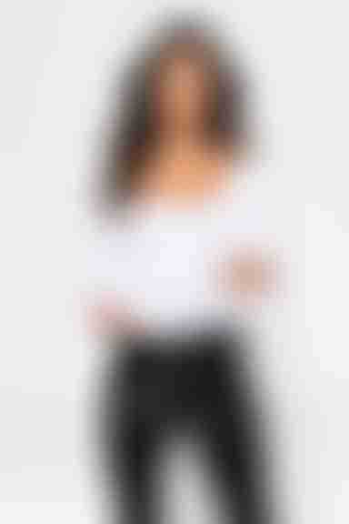 Side Note Crop Top - White