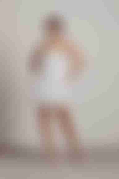 Summer Ready Ruched Bust Open Back Mini Dress - White