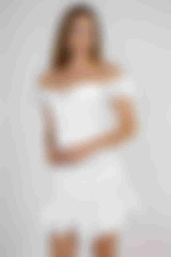 Sunset Ready Swiss Dot Ruffled Mini Dress - White