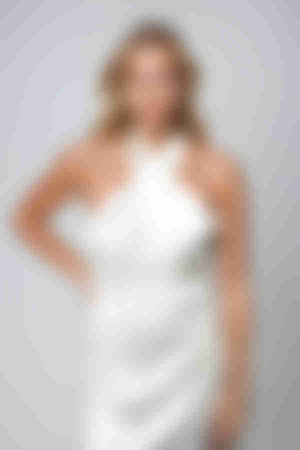 Sweet Fantasy Satin Halter Mini Dress - White