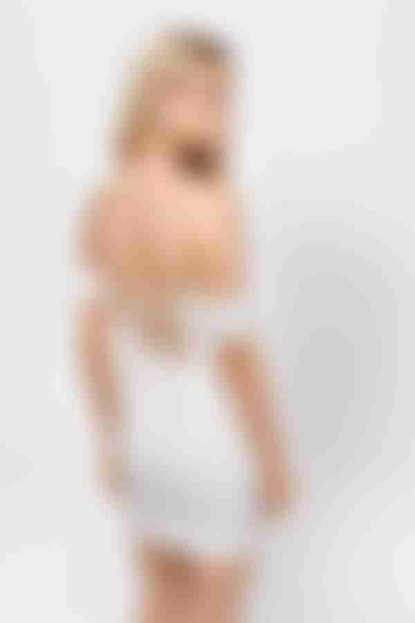 That's What I Like Lace Up Bodycon Mini Dress - White