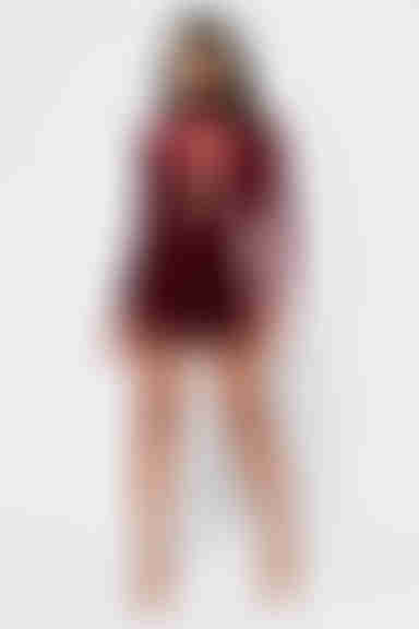 Caroline Velvet Romper - Wine