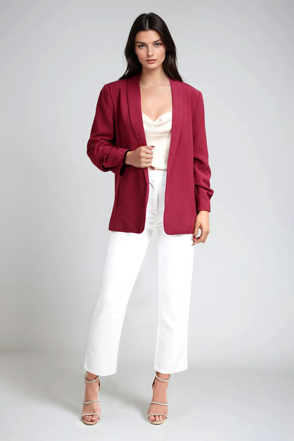 Chic Ease Relaxed Blazer - Wine