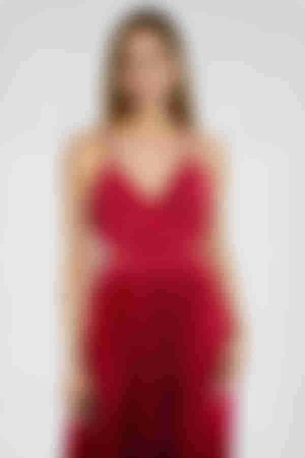 Especially Stunning Cutout Pleated Maxi Dress - Wine