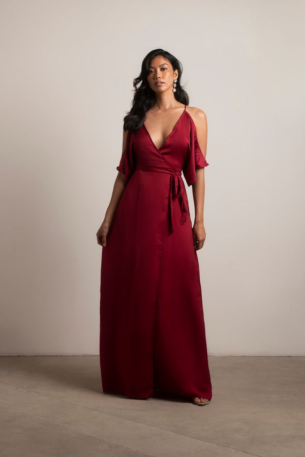 Feeling The Night Red Wedding Guest Maxi Dress