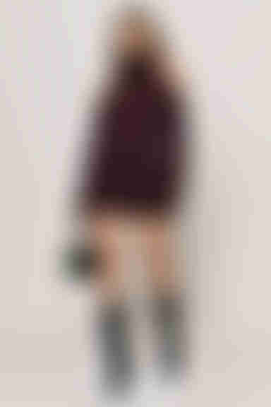 Give Love Cold Shoulder Sweater Mini Dress - Wine