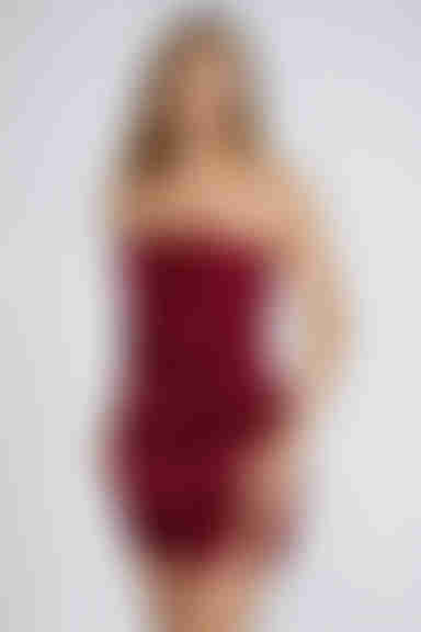 Heart in Bloom Strapless Floral Mini Dress - Wine