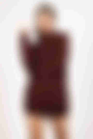 Need You Lace Up Mini Dress - Wine