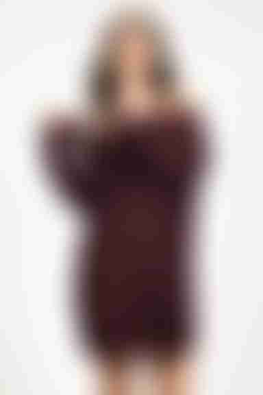 Nikki Ribbed Knit Off The Shoulder Mini Dress - Wine