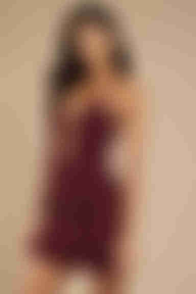 Out For The Day Plunging Bodycon Mini Dress - Wine