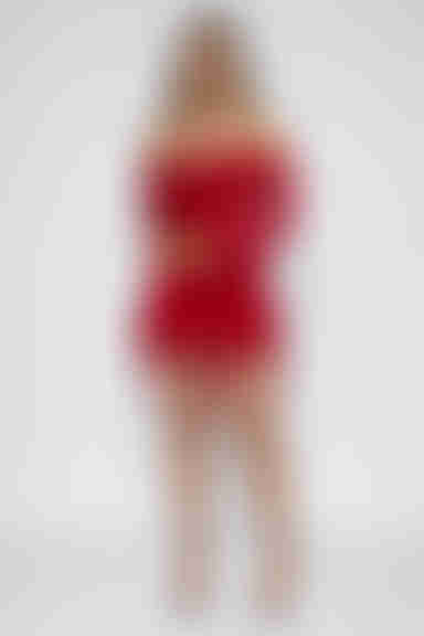 Red in Love Off Shoulder  Ruffle Mini Dress - Wine