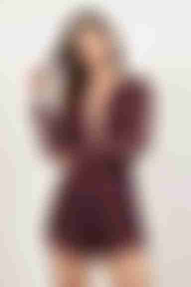 Ruby Plunging Romper - Wine