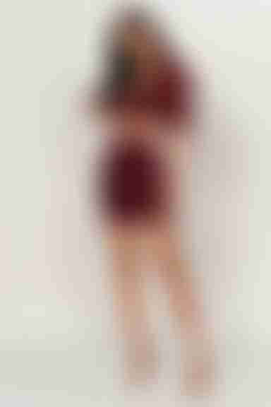 Yvonne Lace Mini Skirt - Wine