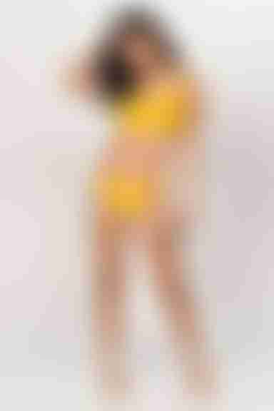 Hearts Embrace Ribbed Bikini Bottom - Yellow