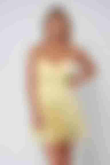 Just Like Magic Satin Corset Mini Dress - Yellow