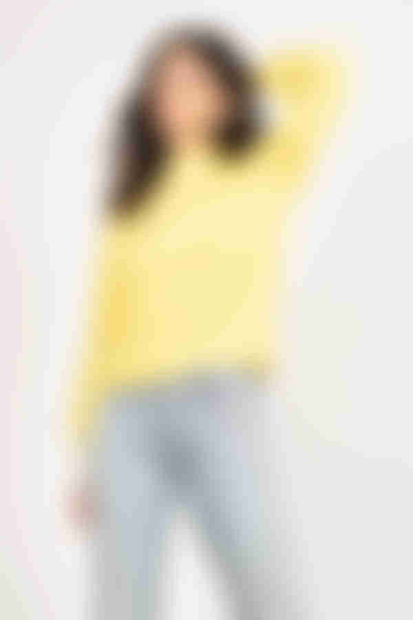 Like A Babe Mock Neck Sweater - Yellow