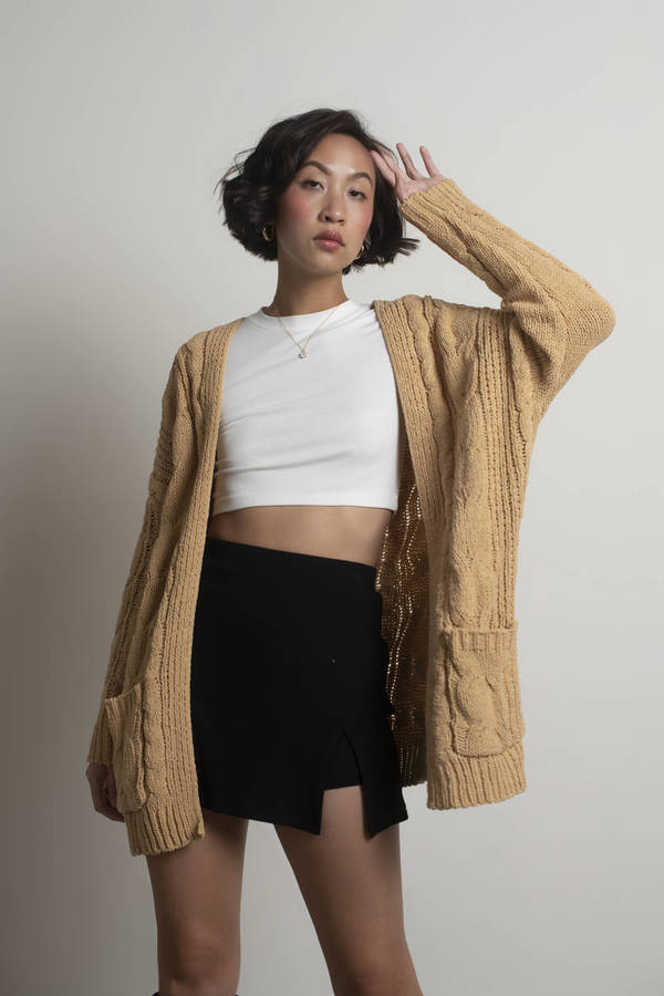 My Comfort Zone Cable Knit Sweater Cardigan