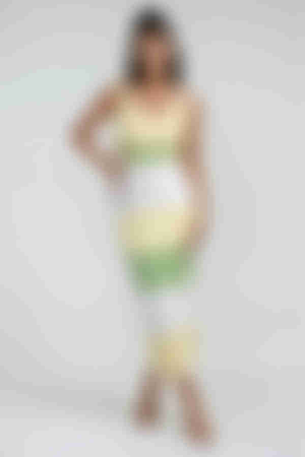 Zenia Cutout Bodycon Midi Dress - Yellow