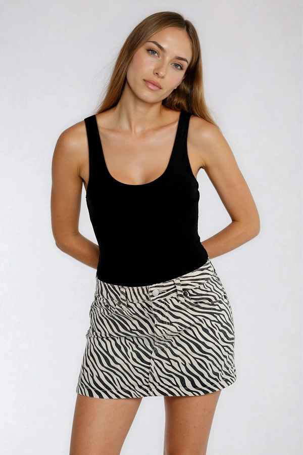Statement Ready Zebra Side Slit Mini Skirt - Zebra