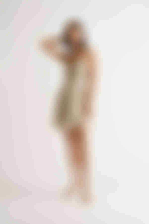 Jannette Floral Skater Mini Dress - Beige Multi