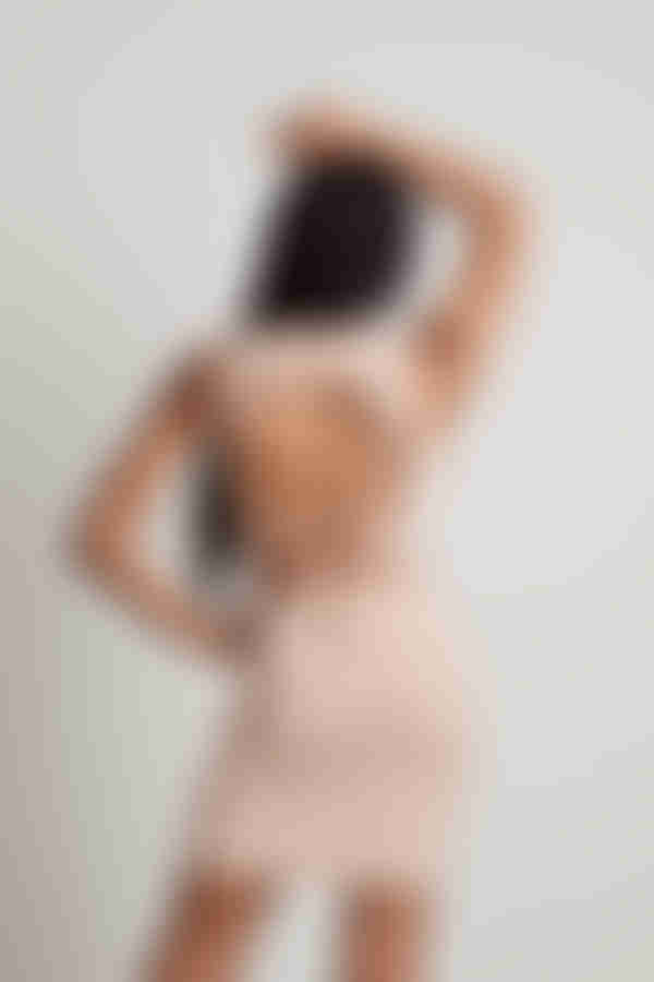 Sylvie Open Back Bodycon Mini Dress - Beige