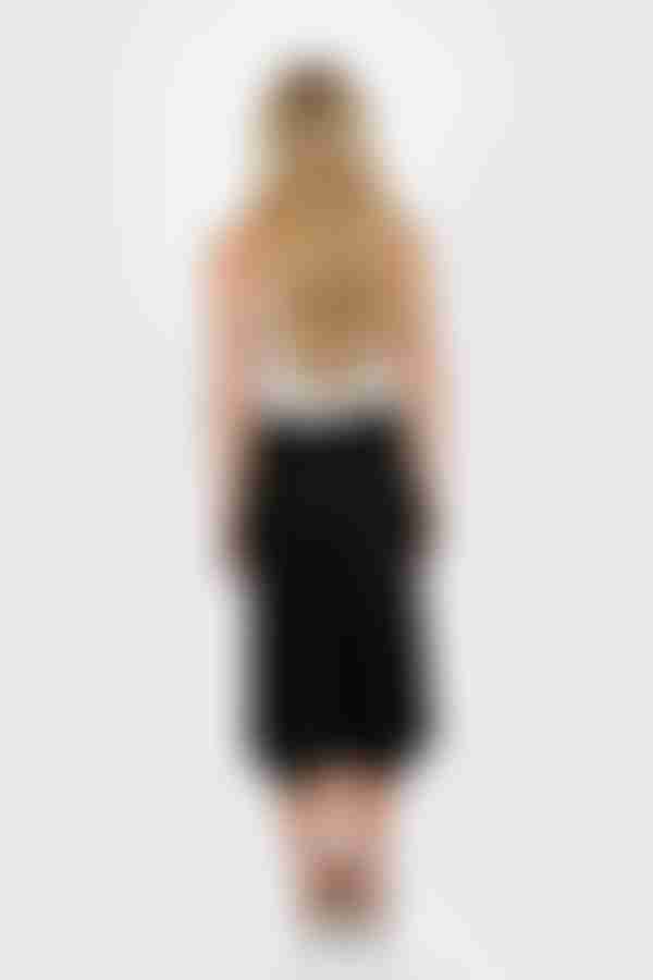 Cassiopeia Satin Midi Skirt - Black