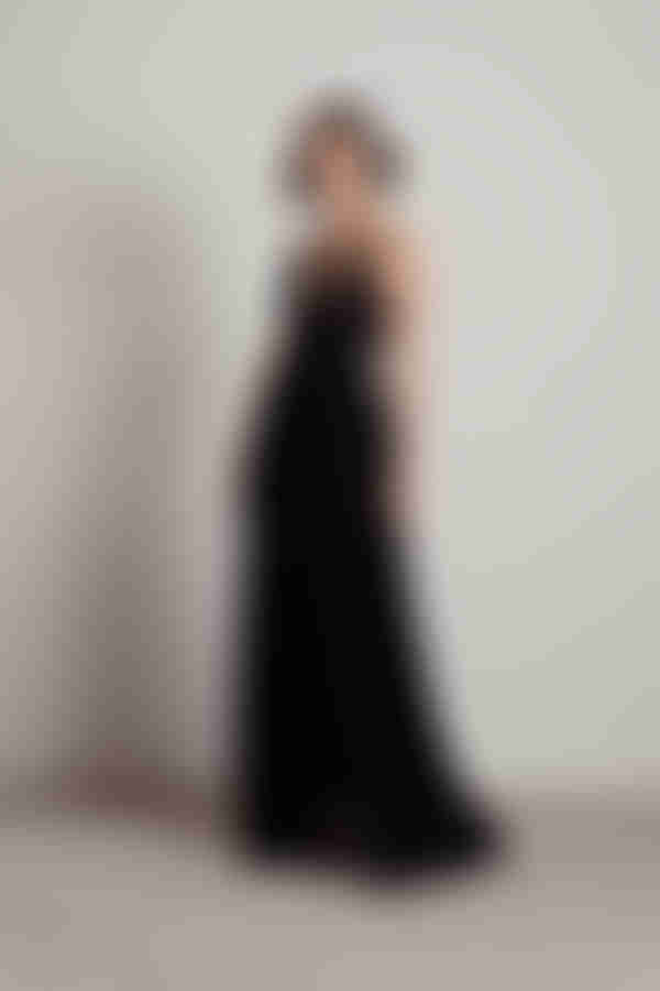 Here To Slay Plunging High Slit Maxi Dress - Black