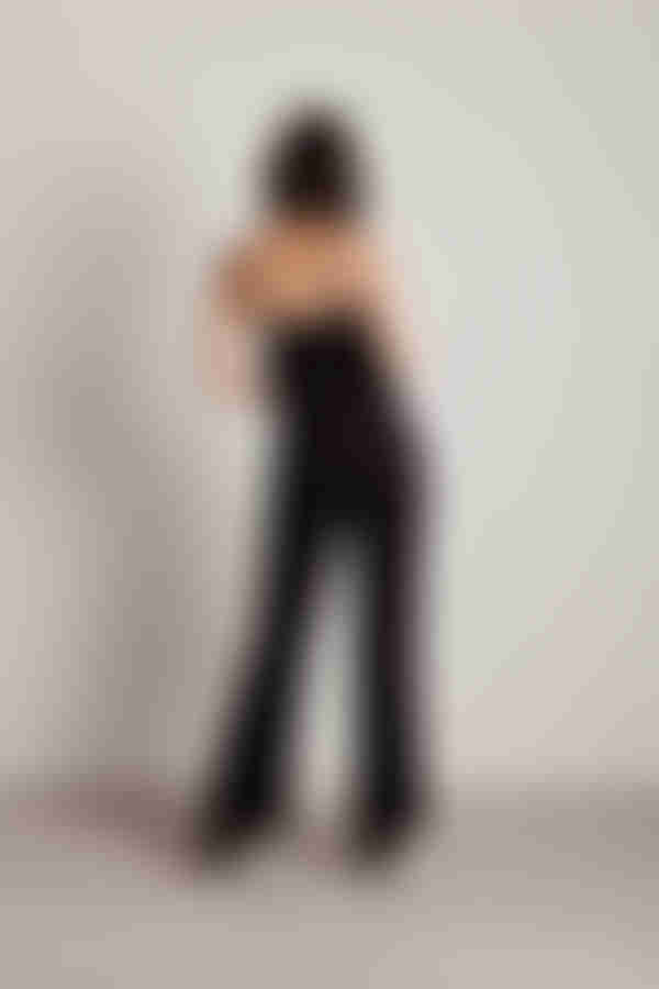 How Many More Lace Up Jumpsuit - Black